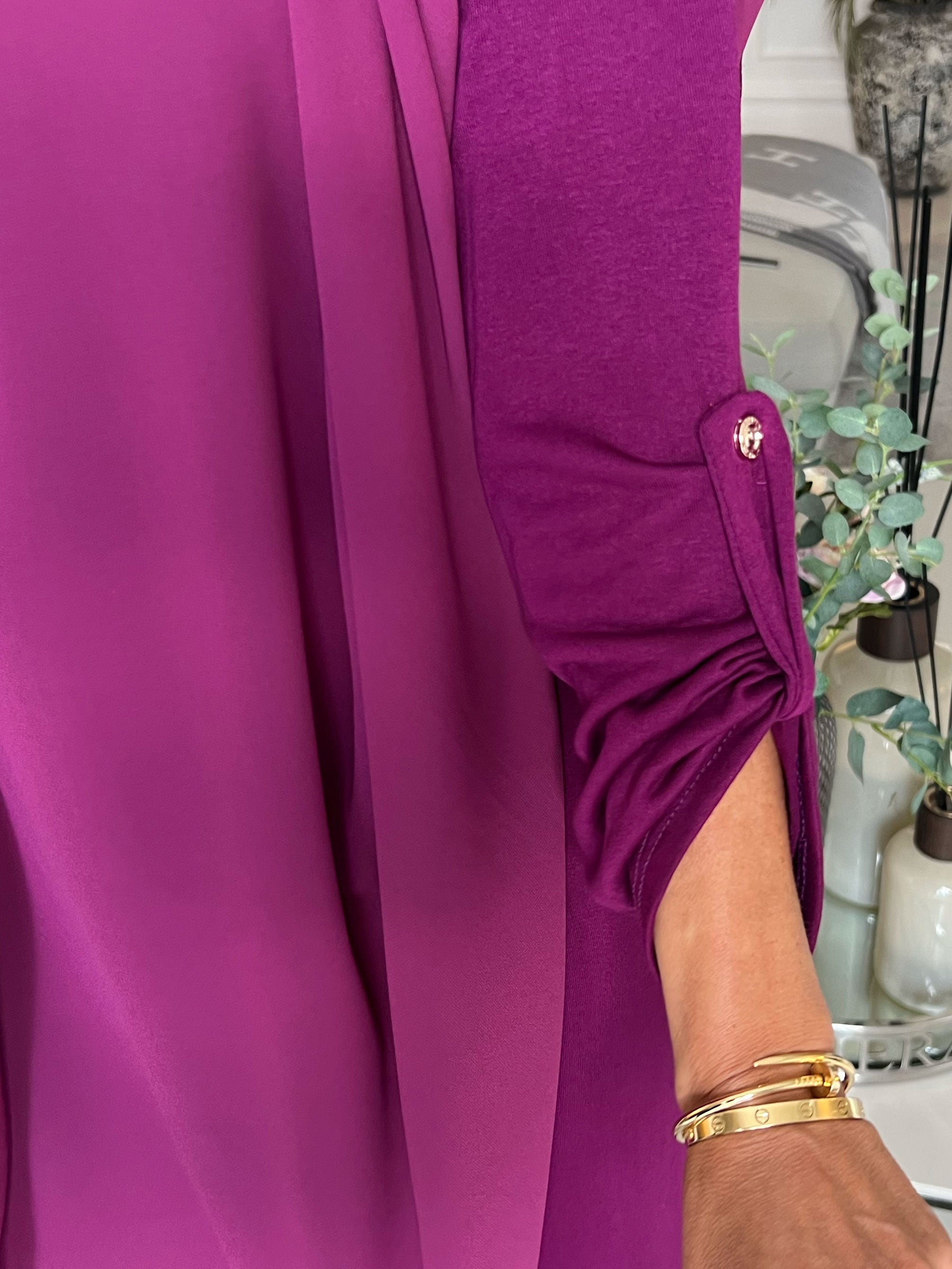 Kenya Long Sleeve - Tunikakjole med chiffonlag